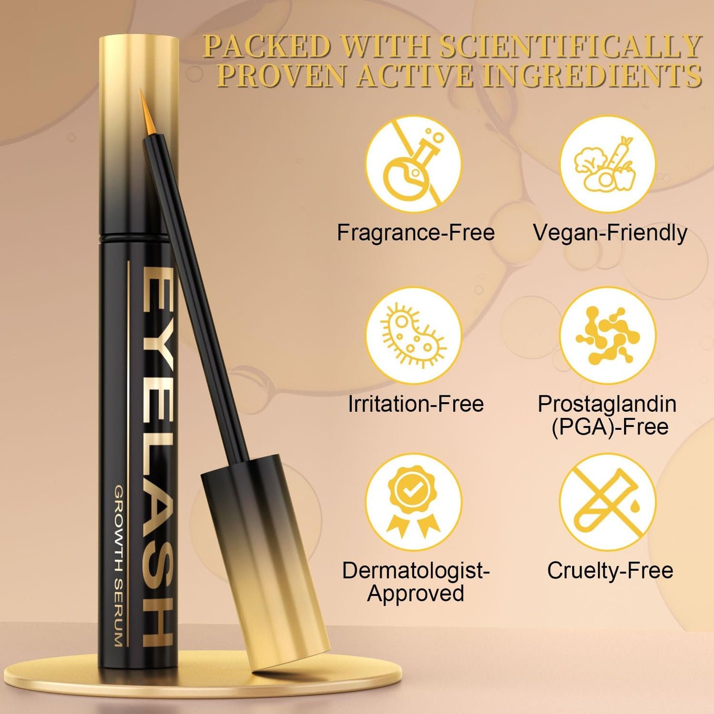 Premium Eyelash Growth Serum for Longer Fuller Thicker Lashes Sensitive Eyes Formula 5ml