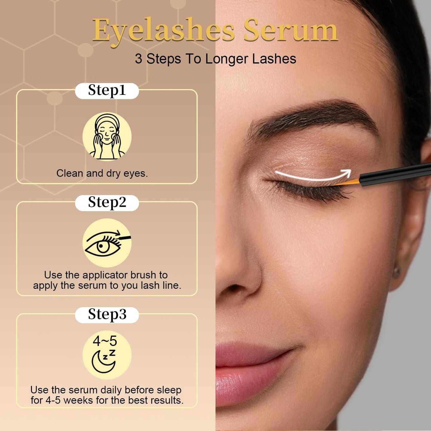 Premium Eyelash Growth Serum for Longer Fuller Thicker Lashes Sensitive Eyes Formula 5ml