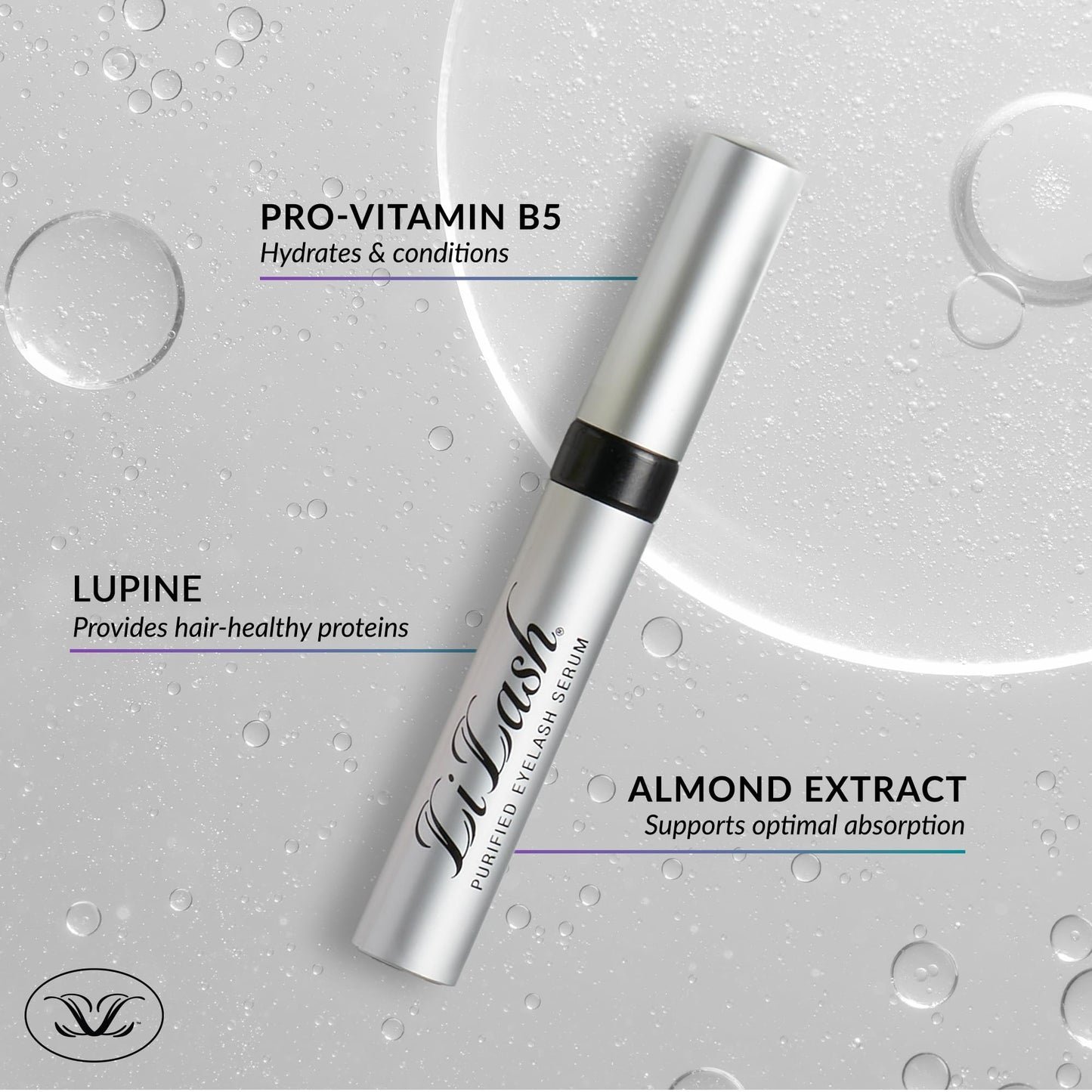 LiLash Purified Eyelash Serum for Longer Fuller Lashes Vegan Safe for Sensitive Eyes 2ml